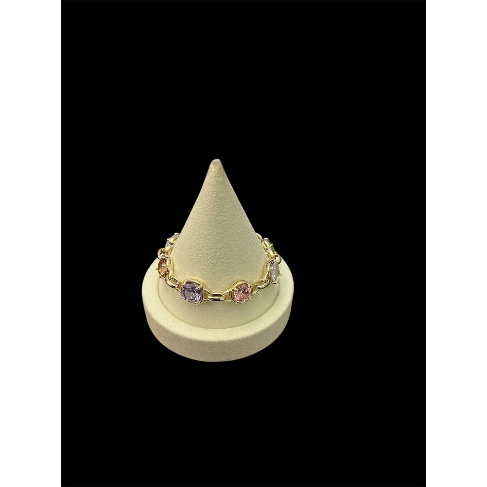 Gold Plated Multi-Color Stone Bracelet